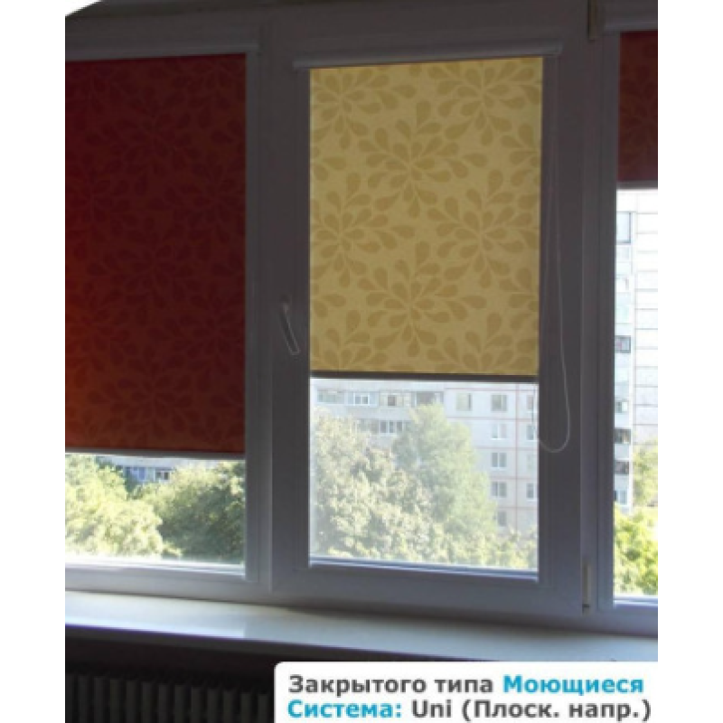 Миючі рулонні штори закритого типу 